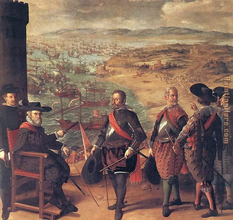 Defence of Cadiz against the English painting - Francisco de Zurbaran Defence of Cadiz against the English art painting